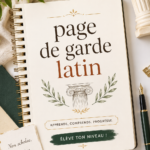 Exemple inspirant de page de garde en latin avec design élégant