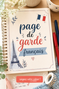 Exemple de page de garde scolaire personnalisée pour un cahier