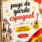 Page de garde colorée avec des motifs espagnols et le drapeau national.