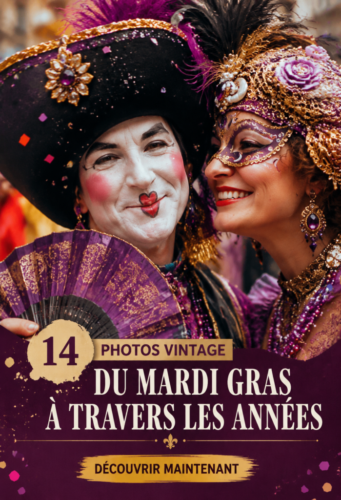 Collection de photos vintage représentant Mardi Gras à travers les ans