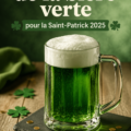 Bière verte traditionnelle prête à être servie pour la Saint-Patrick.