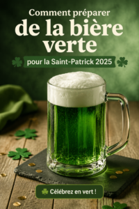 Bière verte traditionnelle prête à être servie pour la Saint-Patrick.