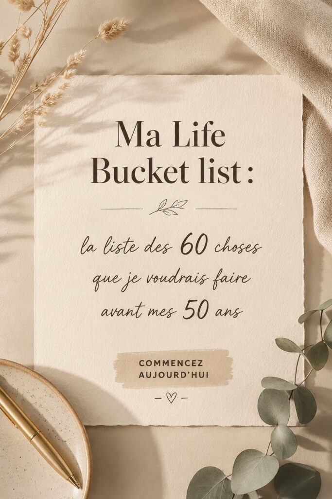 Photo d'une femme réfléchissant à sa bucket list avec un carnet et un stylo.
