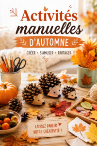Un groupe d'adultes et d'enfants réalisant des activités manuelles d'automne ensemble.