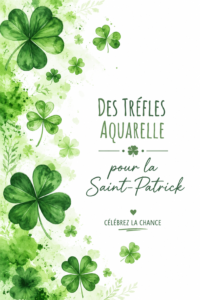 Aquarelle de trèfles sur fond blanc
