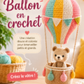 Ballon en crochet coloré sur une table de loisirs créatifs