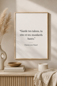Citations de Coco Chanel avec une mise en page inspirante.