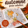 Coloriage d'automne pour adultes avec des feuilles et des citrouilles