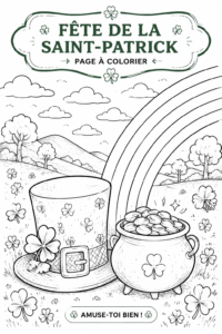 Des pages de coloriage festives pour la Saint-Patrick, avec des motifs de trèfles et de lutins.
