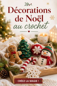 Photo de décorations de Noël au crochet embellissant un sapin.