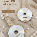 Banjos en carton colorés fabriqués à la main, prêts pour jouer