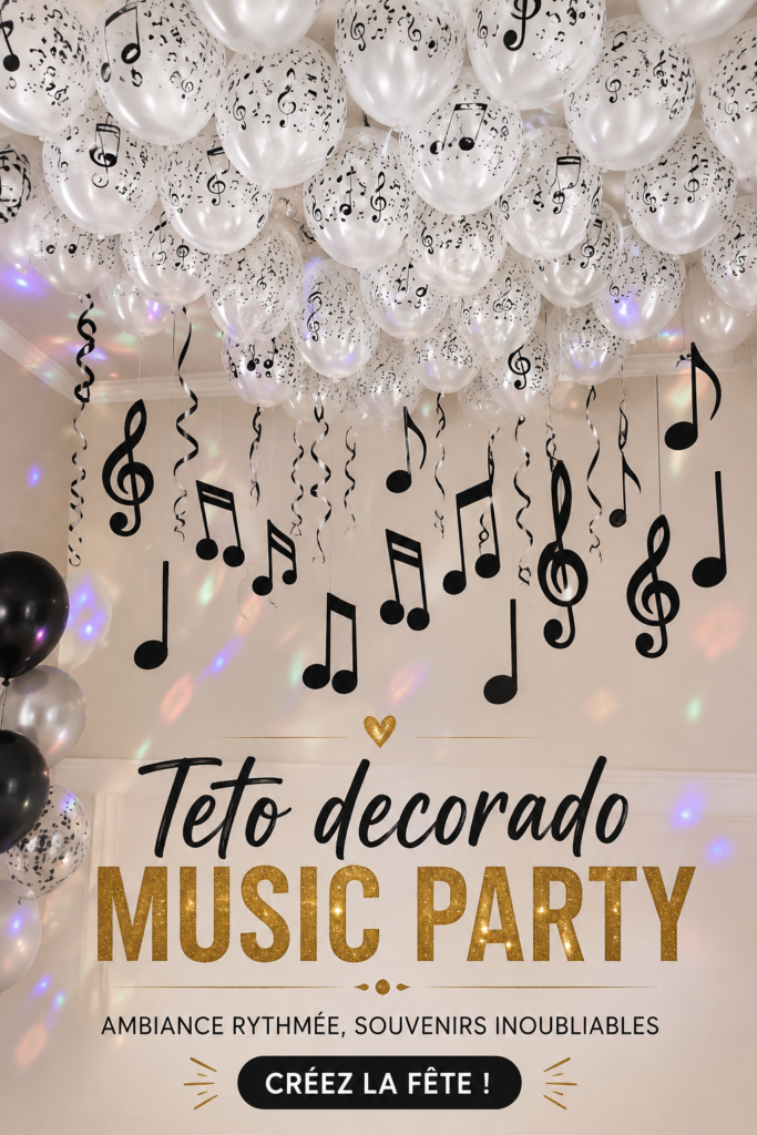 Fête musicale décorée sur le thème de Teto avec des couleurs vives
