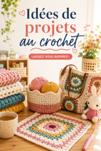 Un bel ouvrage au crochet coloré en cours de réalisation