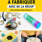 Un groupe d'enfants fabriquant des instruments de musique avec des objets recyclés.