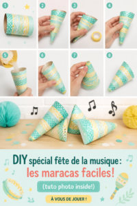 Des maracas colorées faites maison prêtes pour la fête de la musique