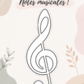 Modèle de notes musicales créatives en papier coloré.