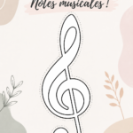 Modèle de notes musicales créatives en papier coloré.