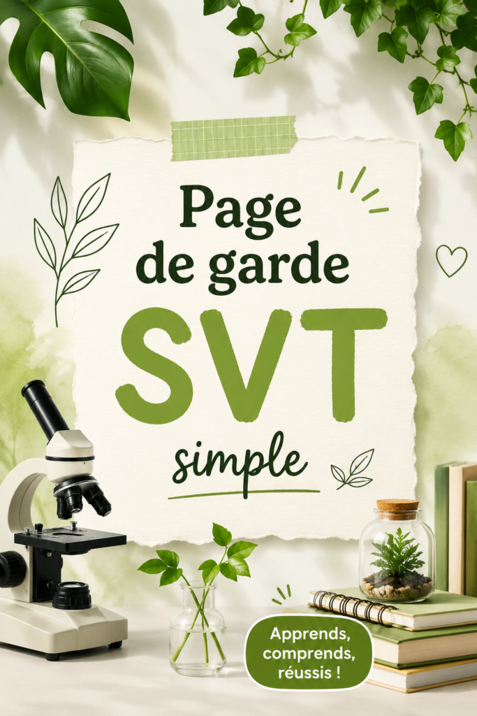 Modèle de page de garde SVT décorative et colorée