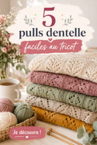 Pull en dentelle tricoté, stylé et chaud, parfait pour l'hiver.