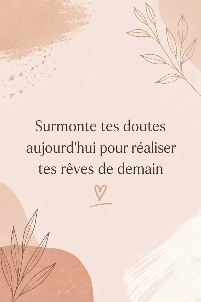 Femme souriante sur un fond inspirant, symbole de confiance en soi et réalisation de rêves.