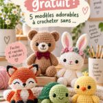 Exemple d'un amigurumi coloré et souriant crocheté à la main, symbole de créativité.