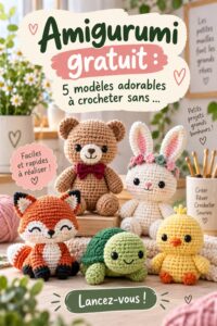 Exemple d'un amigurumi coloré et souriant crocheté à la main, symbole de créativité.