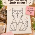 Dessin artistique d'un chat contenant plusieurs triangles cachés