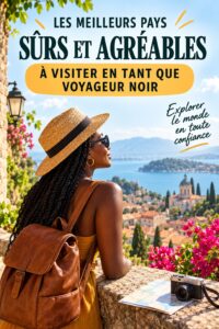 Image d'un groupe de voyageurs noirs explorant une destination accueillante.