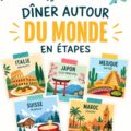 Dîner progressif autour du monde avec des plats divers et colorés.