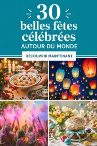 Un collage coloré de différentes célébrations culturelles du monde
