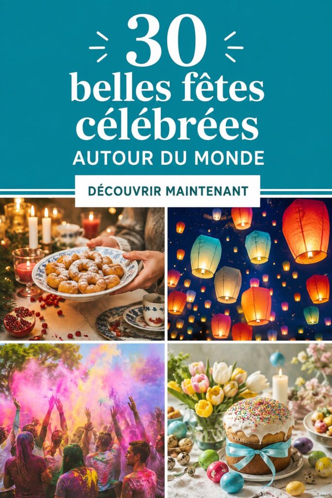 Un collage coloré de différentes célébrations culturelles du monde