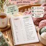 Fiche tricot gratuite avec lexique français-anglais pour passionnées