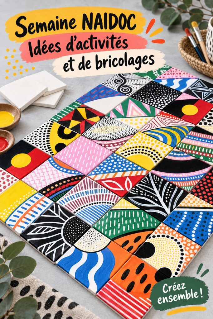 Un groupe de personnes créant des arts et métiers pour la NAIDOC Week