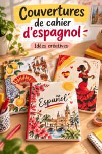 Couvertures colorées pour cahiers d'espagnol en différents designs