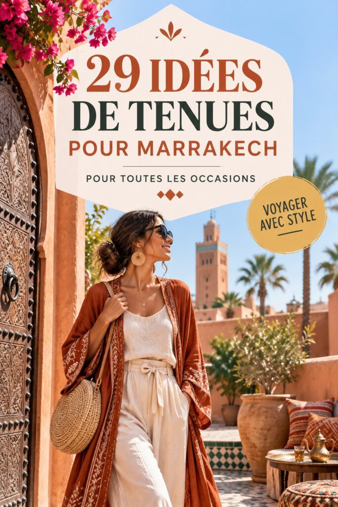 Femme portant une tenue inspirée du style marocain, chic et décontractée.