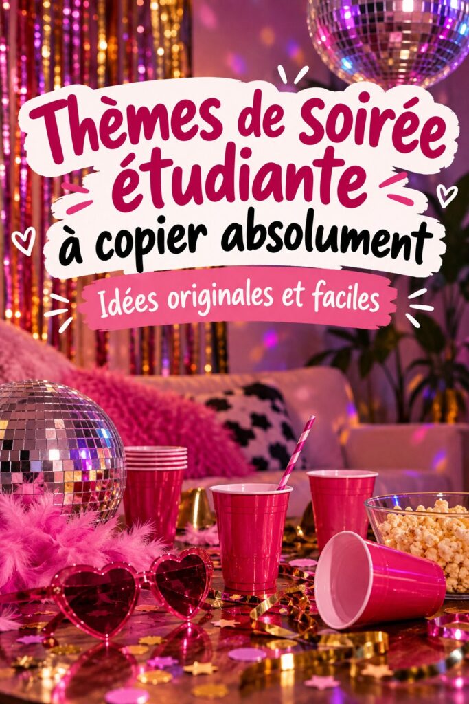 Thèmes variés de soirée pour étudiants avec décorations brillantes