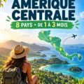 Une carte colorée représentant les 8 pays d'Amérique centrale à visiter.