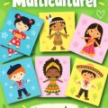 Jeu de mémoire multiculturel avec illustrations colorées, idéal pour enfants