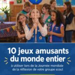 Jeux du monde avec des enfants rassemblés pour célébrer le World Thinking Day