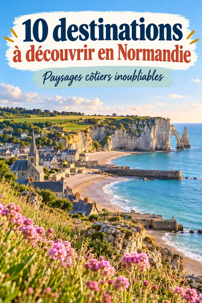 Vue panoramique des falaises d'Étretat en Normandie