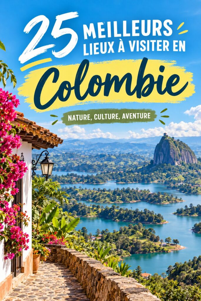 Une vue panoramique colorée de la ville de Carthagène en Colombie, montrant ses bâtiments historiques.