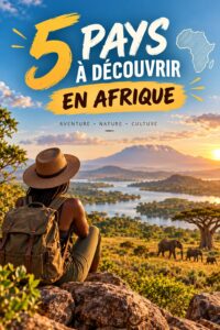 Femme faisant un rêve de voyage en Afrique avec des paysages emblématiques