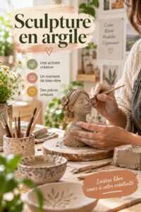 Une belle sculpture en argile artisanale sur un fond naturel