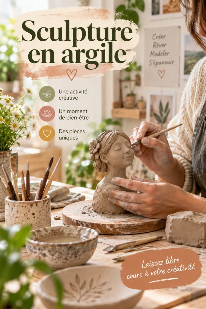 Une belle sculpture en argile artisanale sur un fond naturel