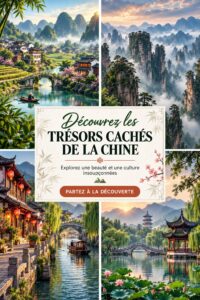 Une vue panoramique sur un paysage naturel caché en Chine avec des montagnes et de la verdure