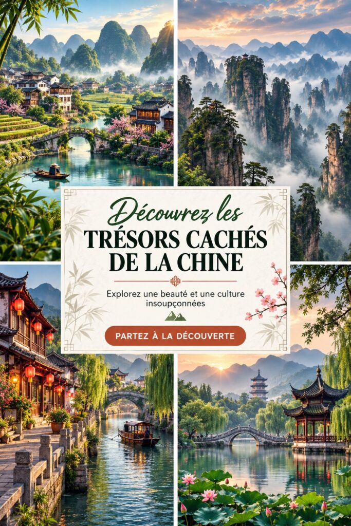 Une vue panoramique sur un paysage naturel caché en Chine avec des montagnes et de la verdure