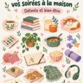 Un coin cosy avec des coussins, des livres et des matériaux d'art pour des loisirs créatifs chez soi.