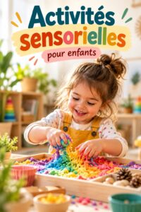 Enfants s'amusant avec des activités sensorielles à la maison.