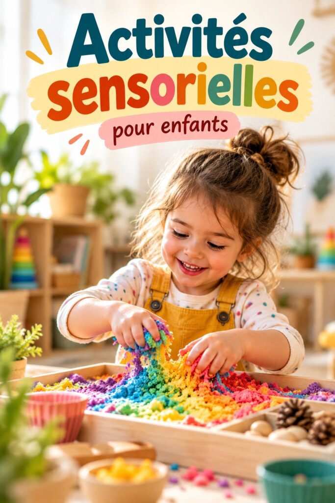 Enfants s'amusant avec des activités sensorielles à la maison.