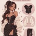 Femme portant une tenue impressionnante composée de trois éléments clés.